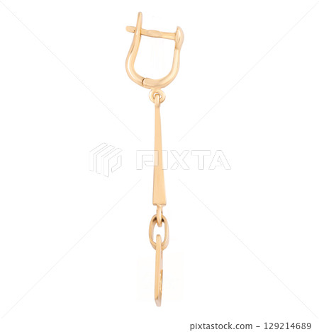 Yellow Gold fashion Diamond Earrings Isolated on White Background Yellow Gold fashion Diamond Earrings Isolated on White Background 129214689