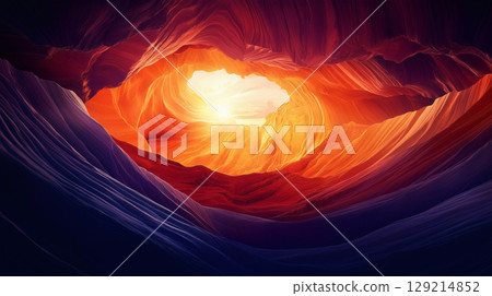 Orange Blue Canyon Background 129214852