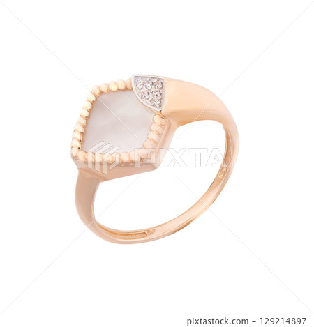 fashion gold earrings fashion stylish elegant jewelry. Golden modern earrings isolated on white background fashion gold earrings fashion stylish elegant jewelry. Golden modern earrings isolated on white background 129214897