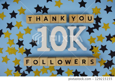 Thank You 10000, 10K Followers congratulation and celebration social media subscribers and followers 129215155