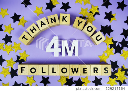 Thank You 4000000, 4M Followers congratulation and celebration social media subscribers and followers 129215164