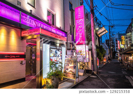 Tokyo cityscape in Japan View of hotel street etc. in front of Uguisudani Station Tokyo cityscape in Japan View of hotel street etc. in front of Uguisudani Station 129215358