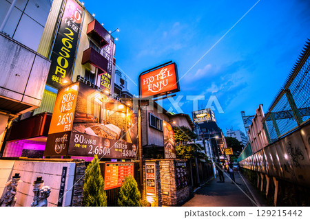 Tokyo cityscape in Japan View of hotel street etc. in front of Uguisudani Station 129215442