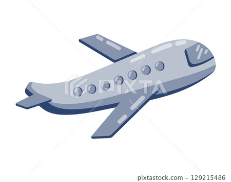 Cartoon Airplane Illustration Flat Design Cartoon Airplane Illustration Flat Design 129215486