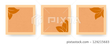 Set of square autumn texture templates 129215683