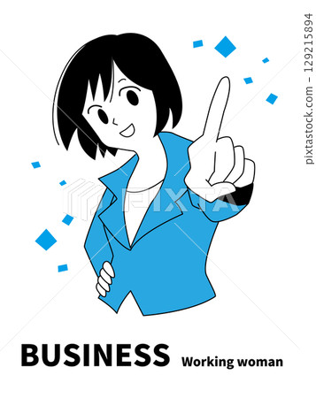 一個穿著西裝的女人在辦公室工作 129215894