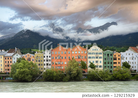 panoramic view of Innsbruck, Austria 129215929