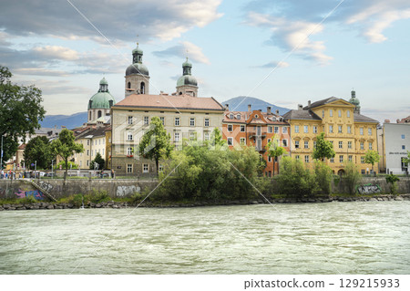 panoramic view of Innsbruck, Austria 129215933