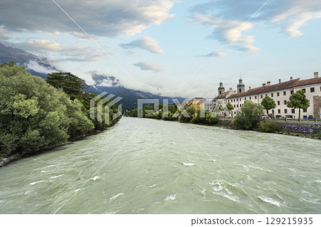 panoramic view of Innsbruck, Austria 129215935