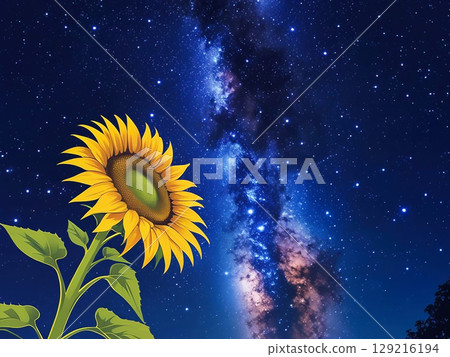 仰望銀河的向日葵 129216194