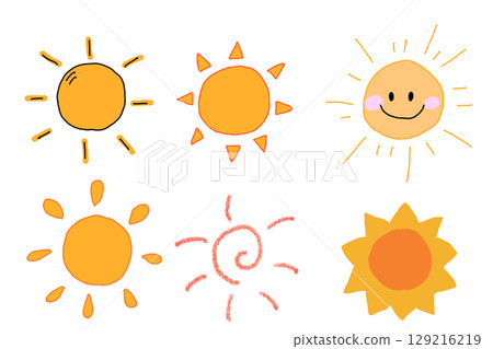 Set of 6 sun icons 129216219