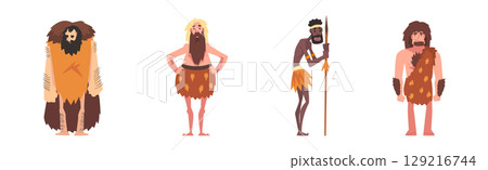 Primitive People Character from Stone Age and African Aboriginal Vector Set Primitive People Character from Stone Age and African Aboriginal Vector Set 129216744