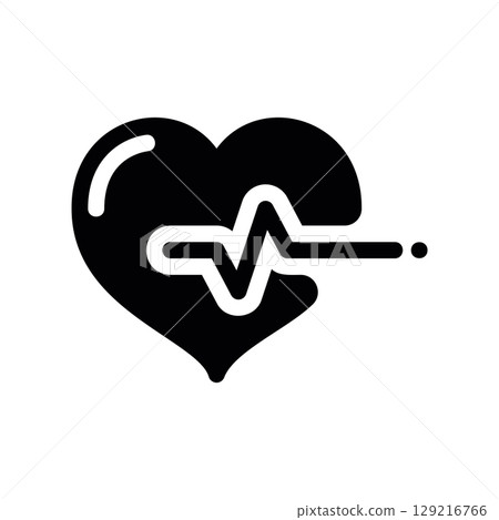 Heart with a Cardiogram Line, a Healthcare and Medical Icon 129216766