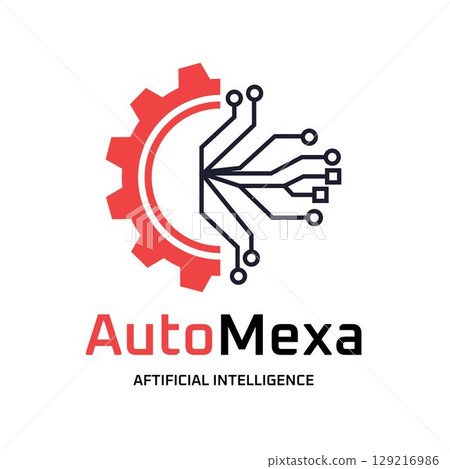 Gear Circuit Logo Modern Artificial Intelligence Symbol Gear Circuit Logo Modern Artificial Intelligence Symbol 129216986