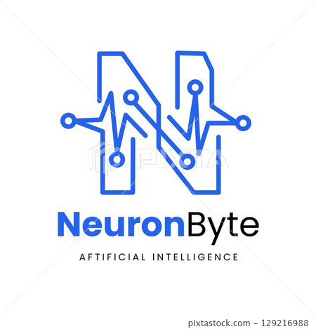 Neuron Logo Neural Circuit N Letter Symbol for Artificial Intelligence and Technology 129216988