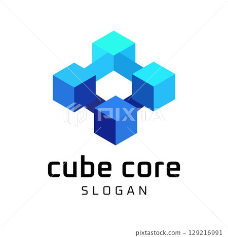 Modern Cube Logo Design with Connected Geometric Concept. Compatible Data, Digital Services, Software, Cloud Technology. Modern Cube Logo Design with Connected Geometric Concept. Compatible Data, Digital Services, Software, Cloud Technology. 129216991