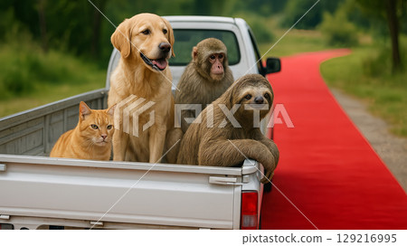 Riding in the back of the car!? A truly "red carpet" day 129216995