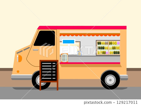 Food truck background Food truck background 129217011