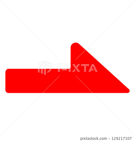 簡單的紅色右半箭頭圖標 129217107