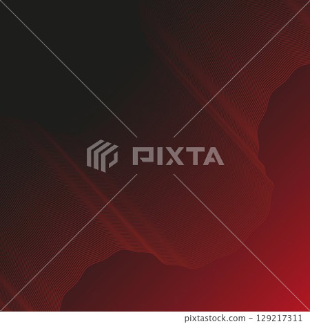 Red black with thin curved lines abstract background. Vector illustration 129217311