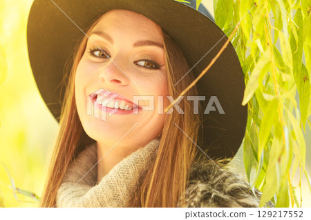 Portrait of beauty woman outdoors Portrait of beauty woman outdoors 129217552