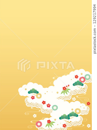 Background material - New Year's image 5-1 Vector 129217994