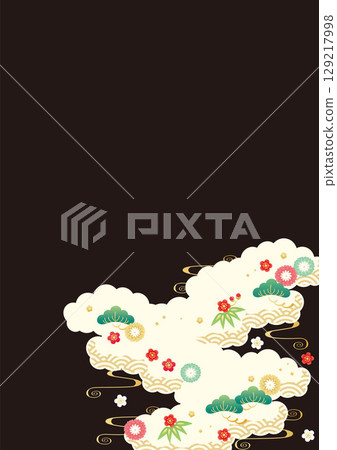 Background material - New Year's image 5-3 Vector 129217998