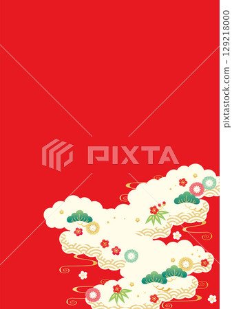 Background material - New Year's image 5-4 Vector 129218000