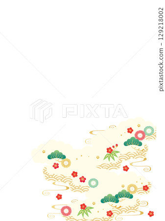 Background material - New Year's image 5-5 Vector 129218002