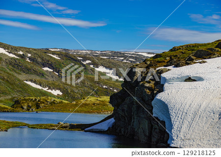 Mountains landscape. Route Aurlandsfjellet Norway Mountains landscape. Route Aurlandsfjellet Norway 129218125