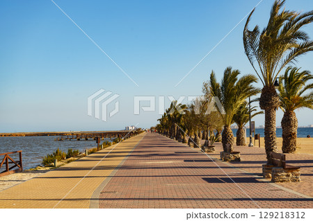 Walking path area at San Pedro del Pinatar, Spain 129218312
