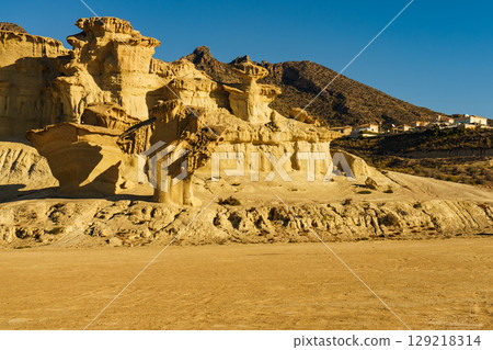 Sandstone formations Bolnuevo, Spain 129218314