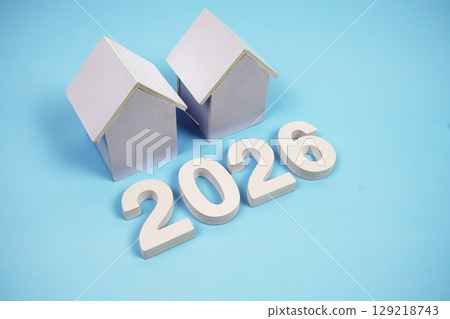 New year 2026 with house model for concept of real estate property asset management investment 129218743