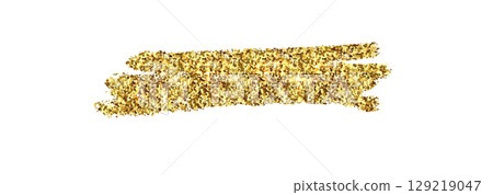 Golden glitter textures stroke. Isolated Vector illustration. Golden glitter textures stroke. Isolated Vector illustration. 129219047