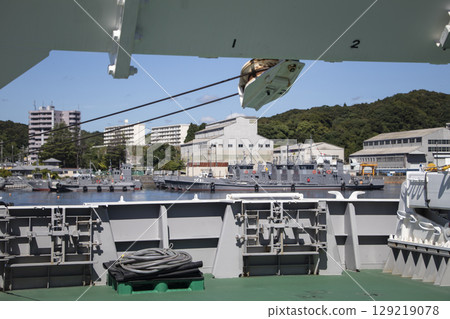 Work boat at the Maizuru Base of the Japan Maritime Self-Defense Force Work boat at the Maizuru Base of the Japan Maritime Self-Defense Force 129219078