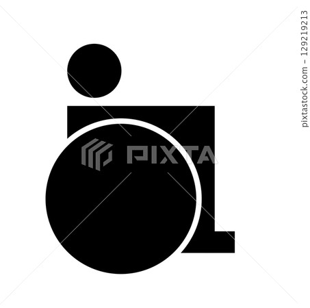 disabled wheelchair on white background 129219213