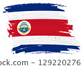 Costa Rica flag background paint splash brushstroke 129220276