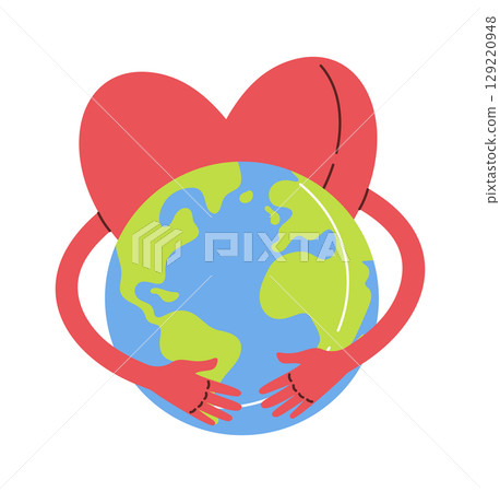 Heart hugging earth environment care Heart hugging earth environment care 129220948