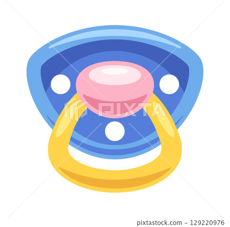Colored baby pacifier cartoon element Colored baby pacifier cartoon element 129220976