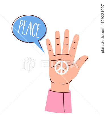 Human hand peace symbol design 129221007