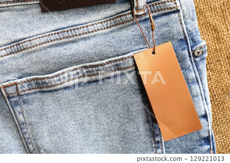 Blue Denim Jeans With Blank Tag 129221013
