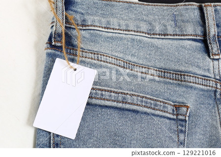Blue Denim Jeans With Blank Tag 129221016