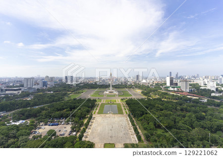 Landscape view of National Monument Merdeka Square from above in Jakarta, Indonesia 129221062