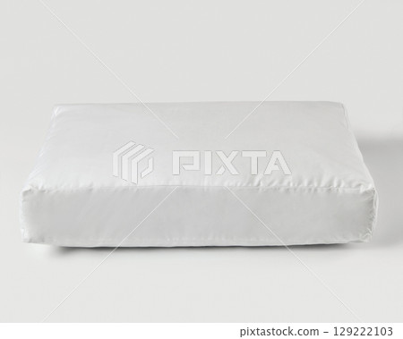 White orthopedic pet bed resting on white seamless background White orthopedic pet bed resting on white seamless background 129222103