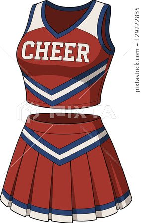 Illustration of a red cheerleader costume 129222835