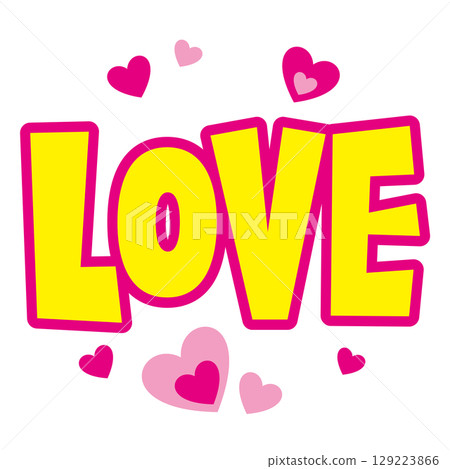 Lettering material for Oshikatsu fans / LOVE | Vector for idol support and fan service 129223866