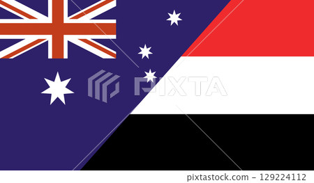 Flag of Australia and Yemen. Two Flags Together Australian and Yemeni 129224112