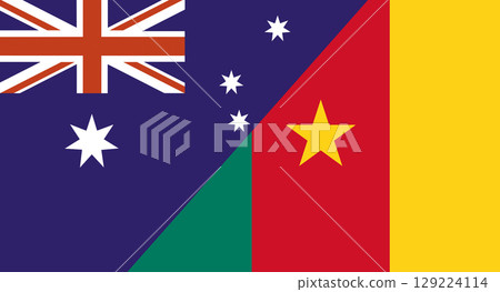 Flag of Australia and Cameroon. Two Flags Together Australian and Zambian flags 129224114