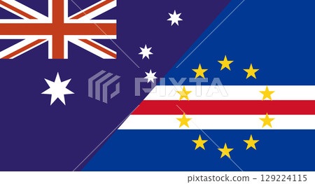 Flag of Australia and Cabo Verde. Two Flags Together Australian and Zambian flags 129224115