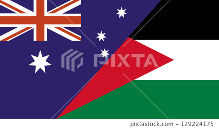 Flag of Australia and Jordan. Two Flags Together Australian and Jordan 129224175